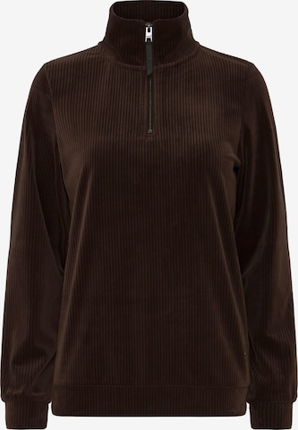 Oxmo - Jersey ' OXEBBA HALFZIP ' en marrón: frente