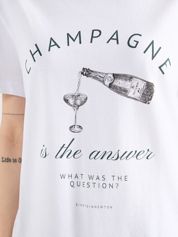 balta EINSTEIN & NEWTON Marškinėliai 'Champagne Glas'