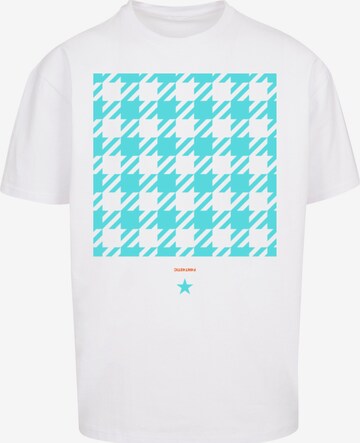 T-Shirt 'Hahnentritt' F4NT4STIC en blanc : devant
