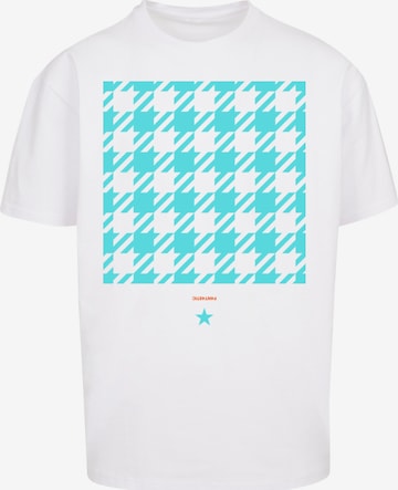 T-Shirt 'Hahnentritt' F4NT4STIC en blanc : devant