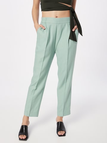 Sisley Regular Trousers with creases in Green: front