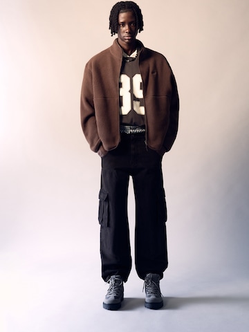 Pull&Bear Fleece jacket in Brown