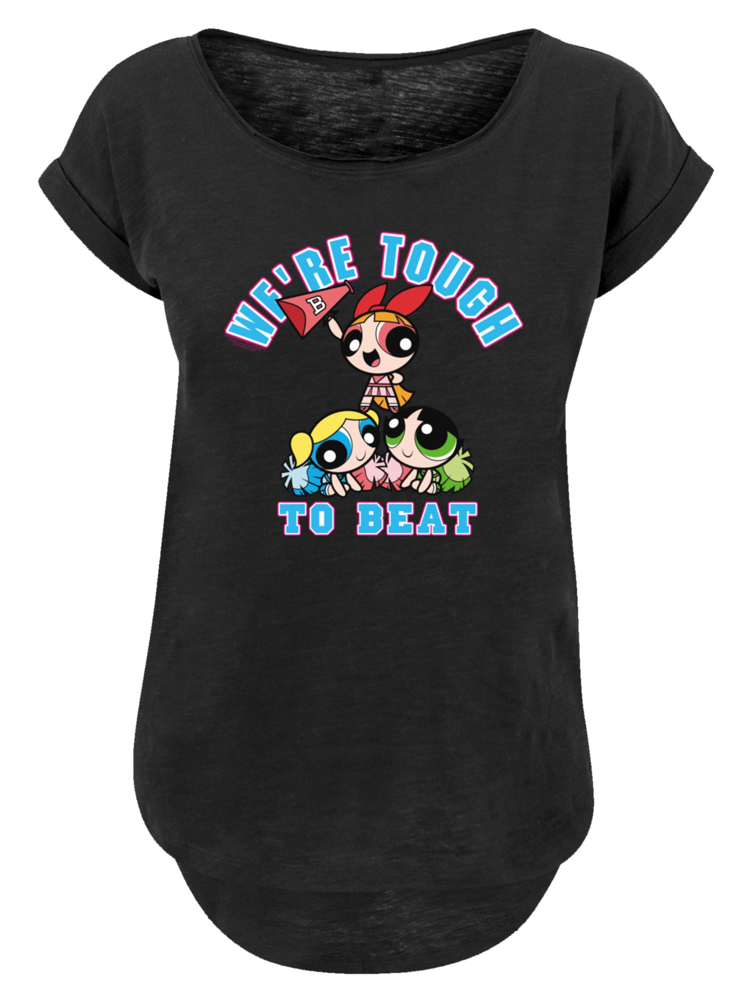 F4NT4STIC Shirt 'Powerpuff Girls Tough To Beat' in Zwart: voorkant