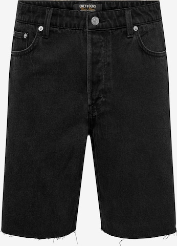 Loosefit Jeans di Only & Sons in nero: frontale