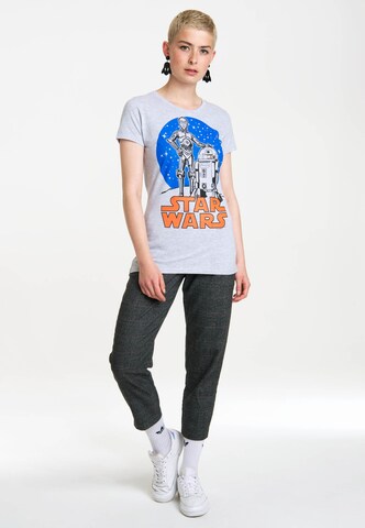 LOGOSHIRT Shirt 'R2-D2 & C-3PO' in Grey