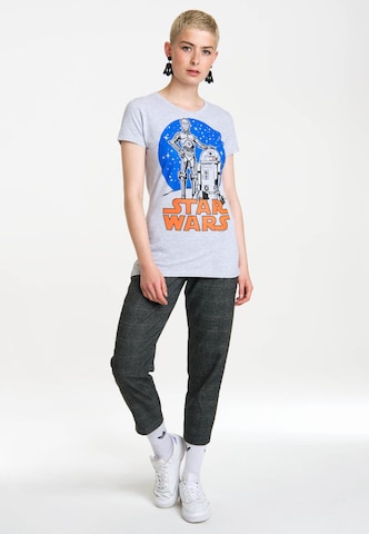 LOGOSHIRT T-Shirt 'R2-D2 & C-3PO' in Grau