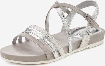 LASCANA Strap Sandals in Silver: front