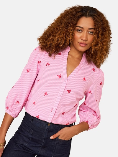 love & roses Chemisier en XS en rose ancienne / rose pastel / rouge, Vue avec produit
