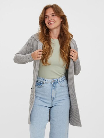 VERO MODA Knit Cardigan in Grey: front