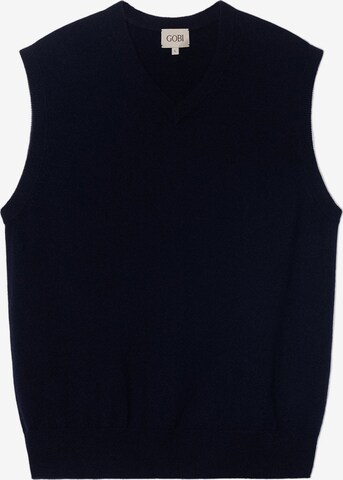 GOBI Cashmere Bodywarmer 'Men's Essential V-Neck Cashmere Vest' in Blauw: voorkant