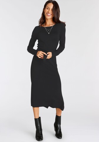 LAURA SCOTT Knitted dress in Black: front