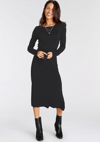 LAURA SCOTT Knitted dress in Black: front