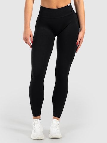 Smilodox Slimfit Sporthose in Schwarz: Vorderseite