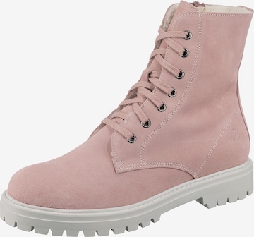 Paul Vesterbro Lace-Up Ankle Boots in Pink: front