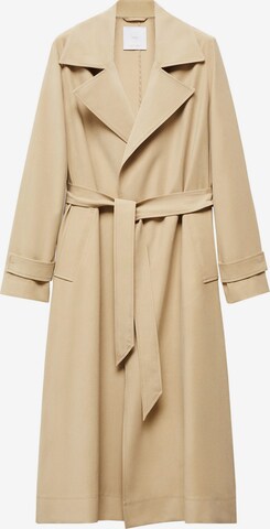 MANGO Between-Seasons Coat in Beige: front