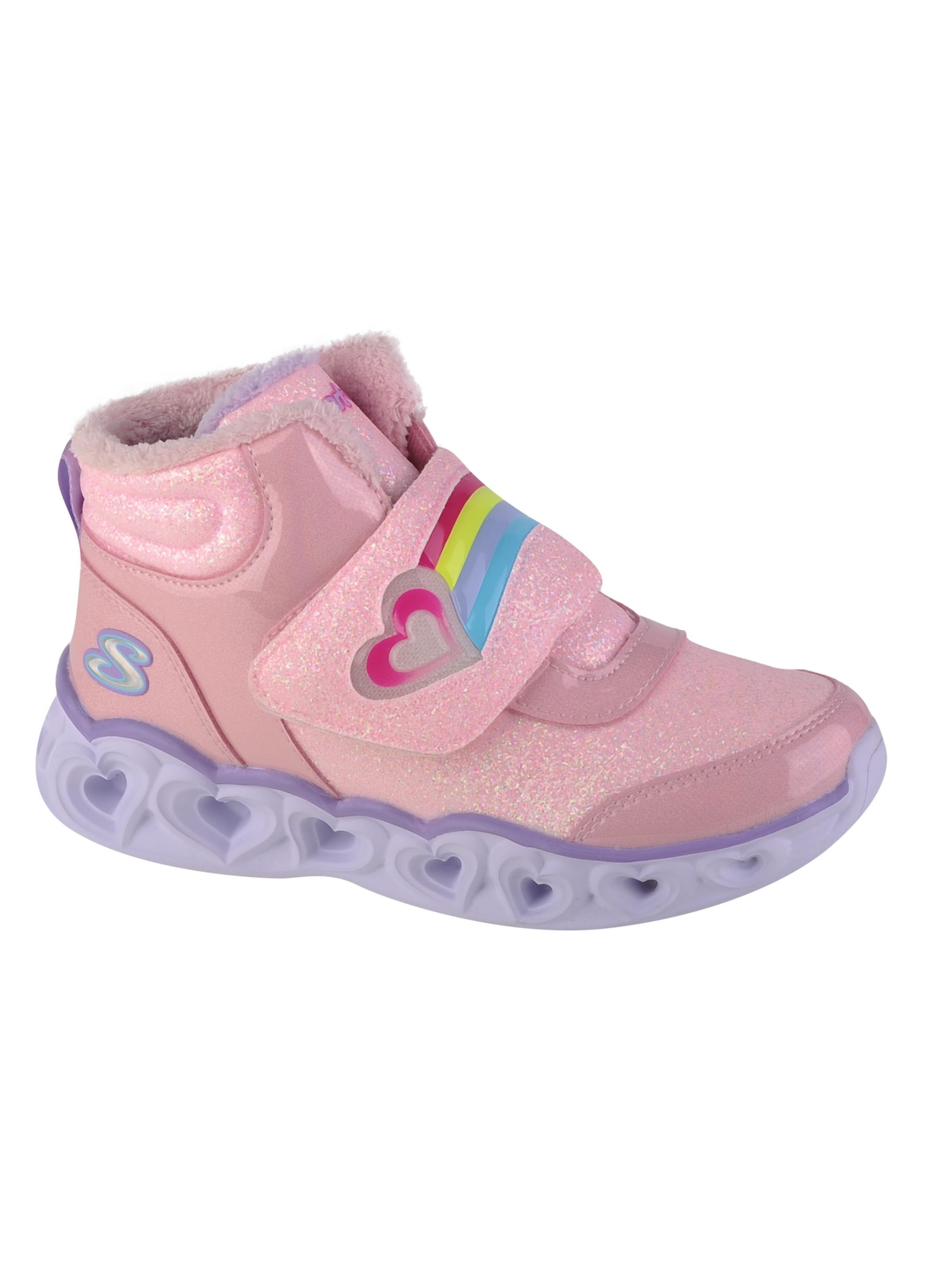 SKECHERS Boots 'Skechers Heart Lights - Brilliant Rainbow' in Pink: front