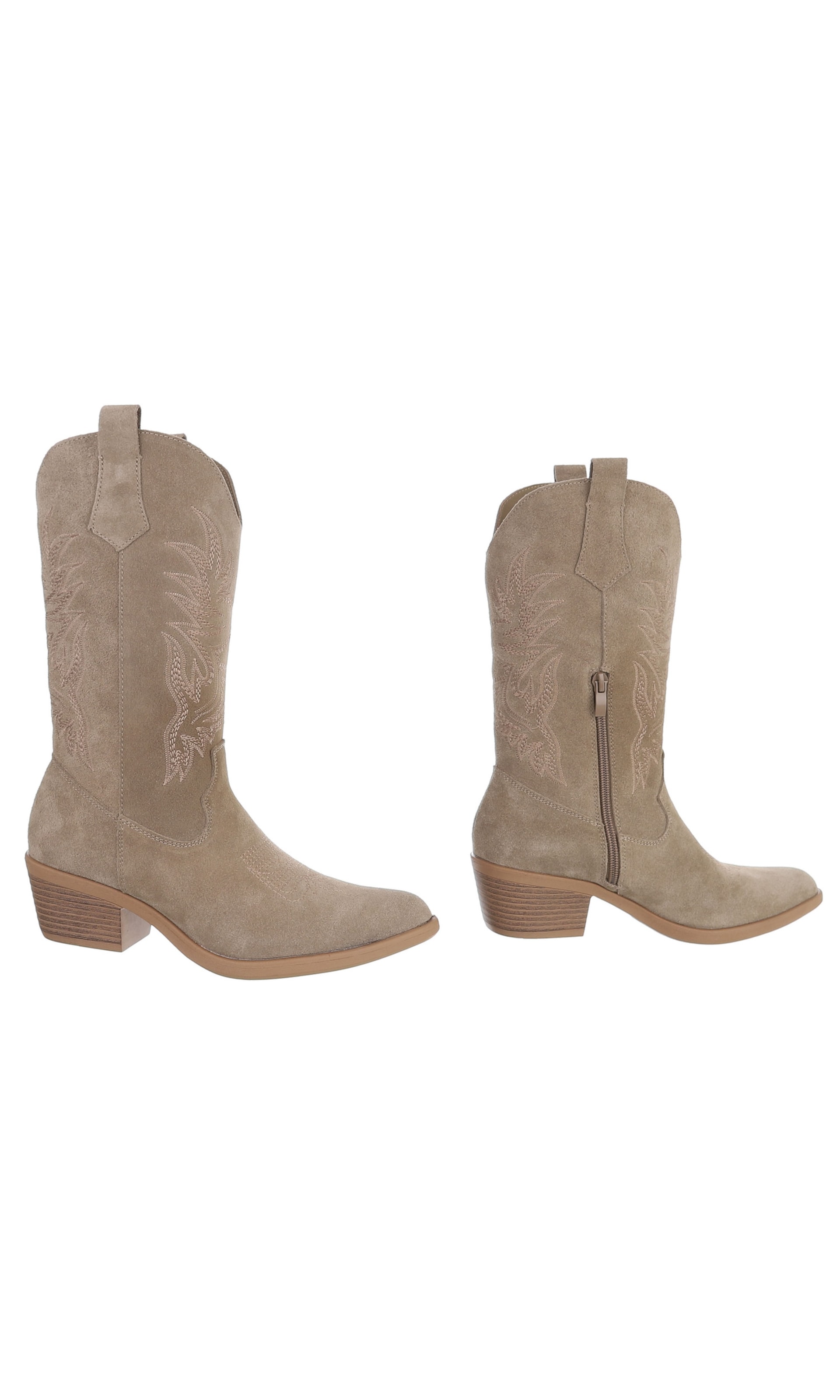 Ital-Design Cowboy Boots in Beige