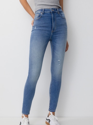 Pull&Bear Skinny Jeans in Blue: front