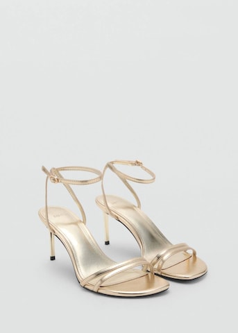 MANGO Riemensandale 'Blues' in Gold