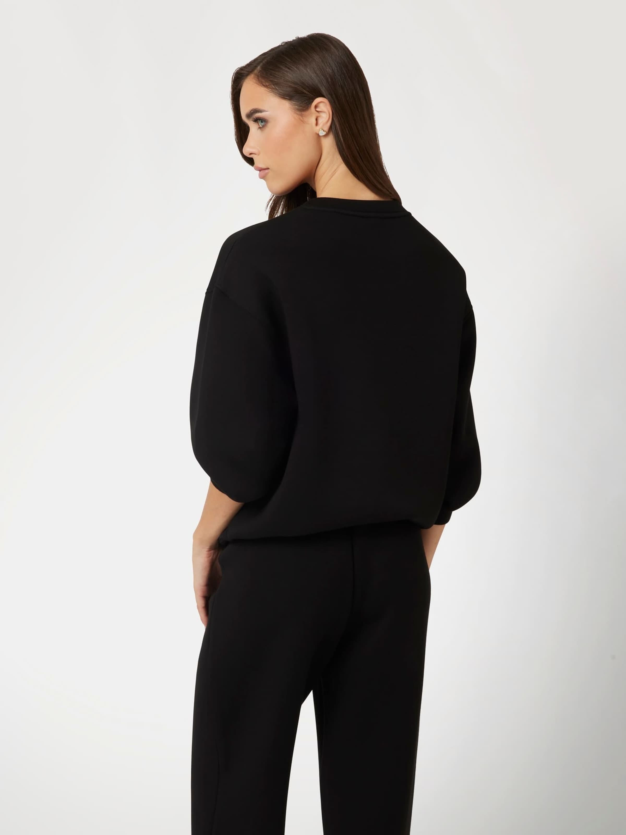 ゲス GUESS CECILIA Cn Sweatshirt （JBLK） Eco Cecilia Scuba Zip-Up Sweatshirt