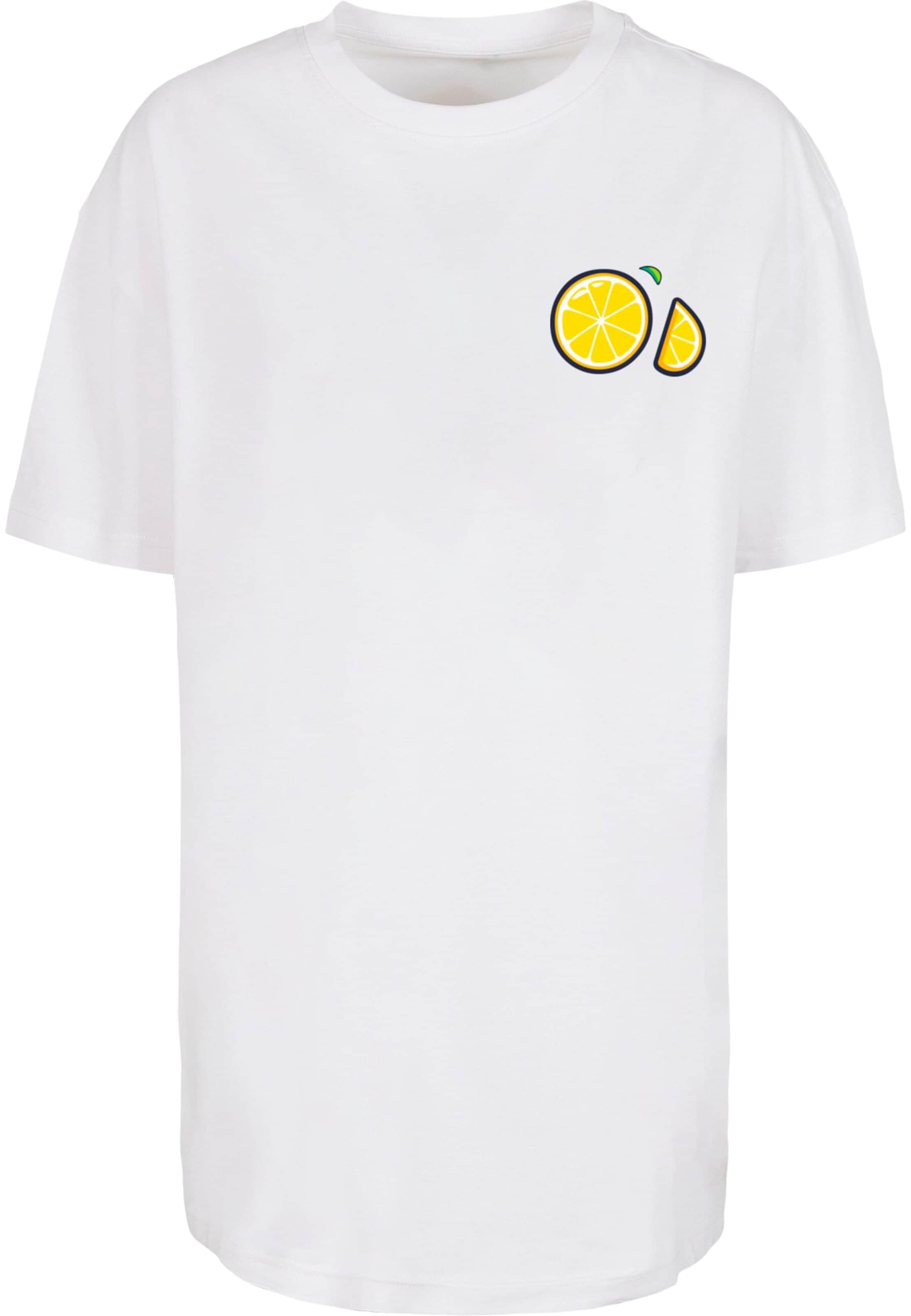 Merchcode T-Shirt 'Lemon Party' in Weiß: Vorderseite