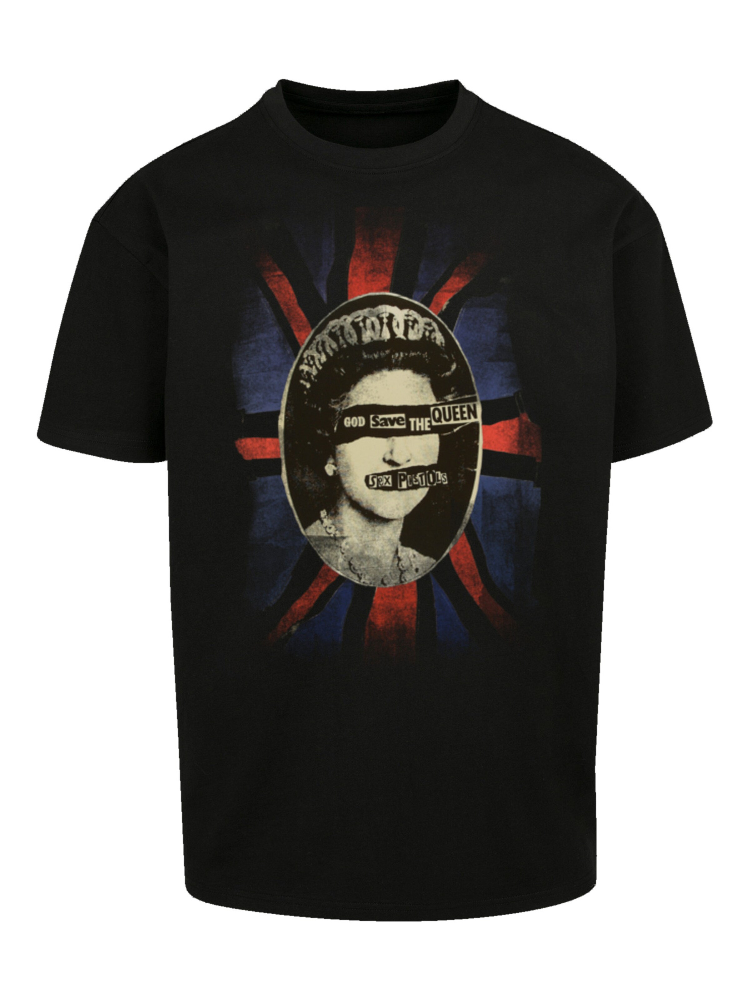 F4NT4STIC Shirt 'Sex Pistols God Save The Queen' in Black: front