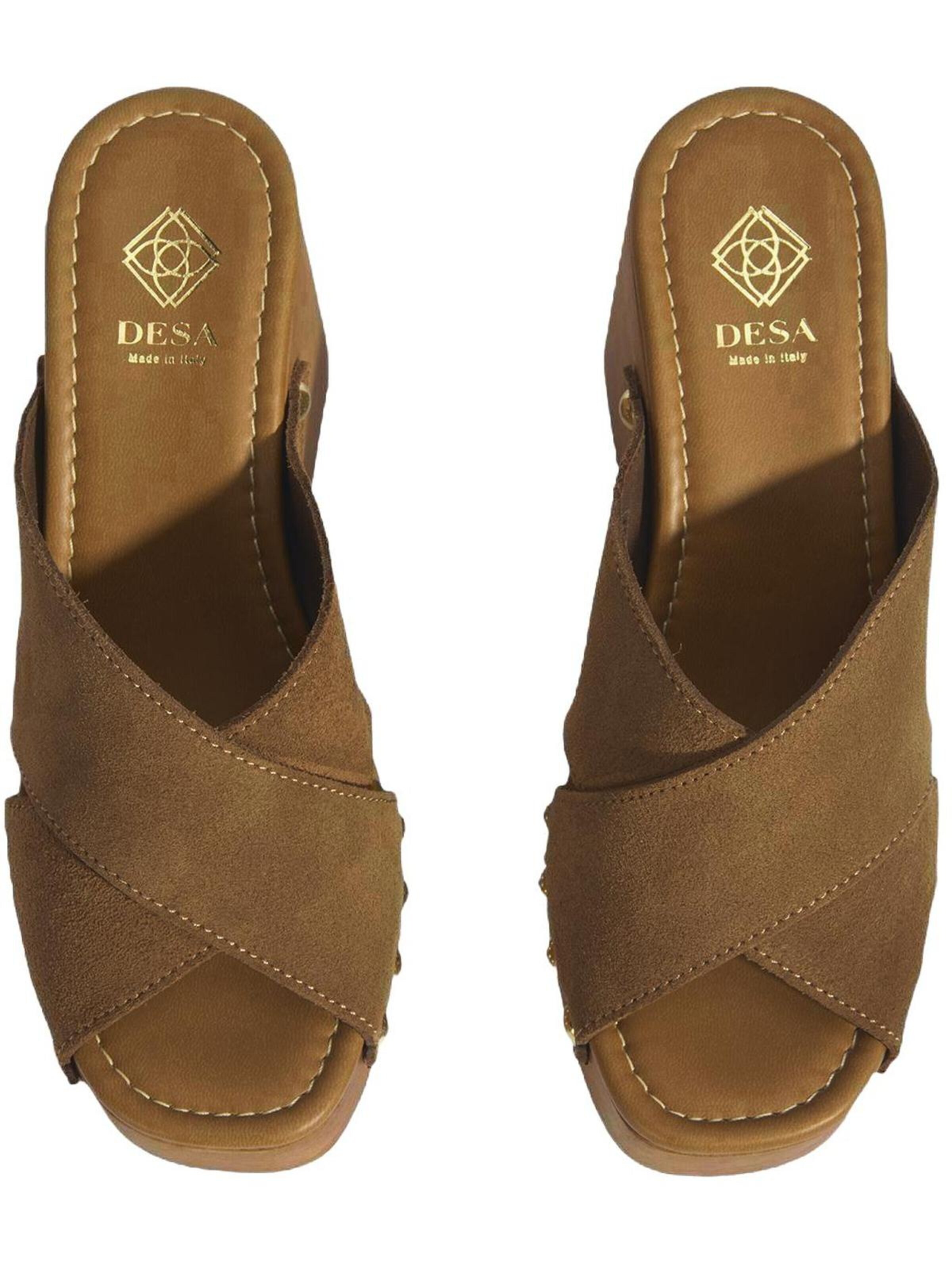 Desa Huisschoenen 'Keilpantoffeln' in Bruin