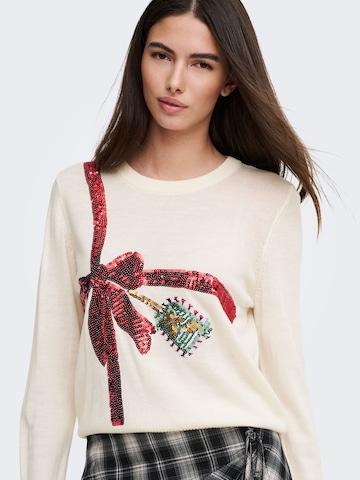 Pullover 'XMAS ' di ONLY in bianco