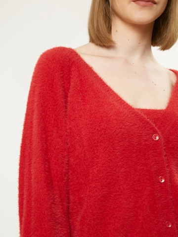 Influencer Knit Cardigan in Red