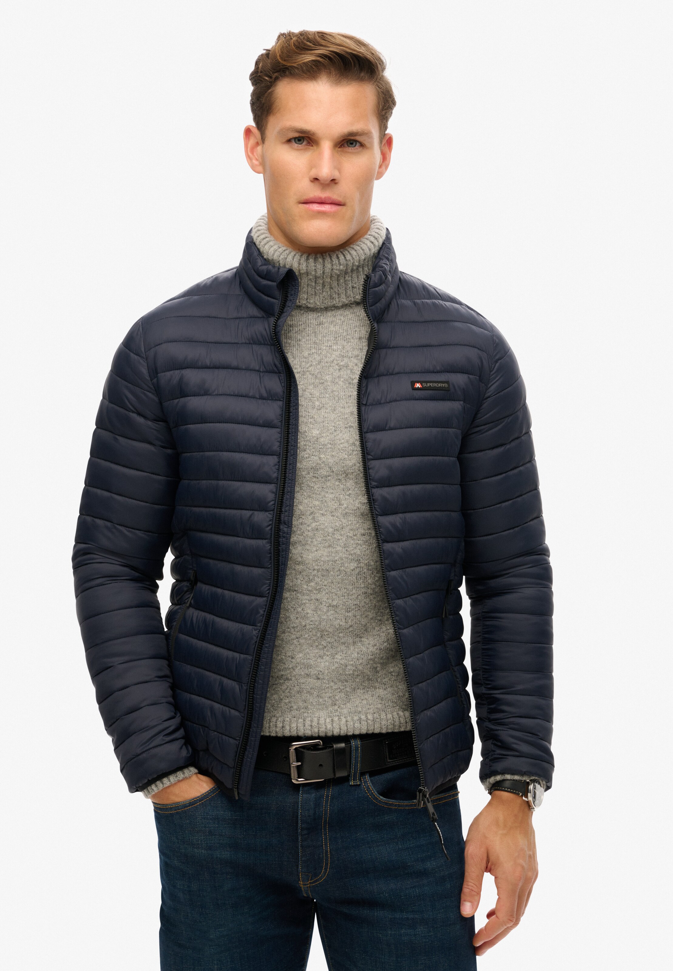 Superdry Winterjas 'Fuji' in Blauw: voorkant