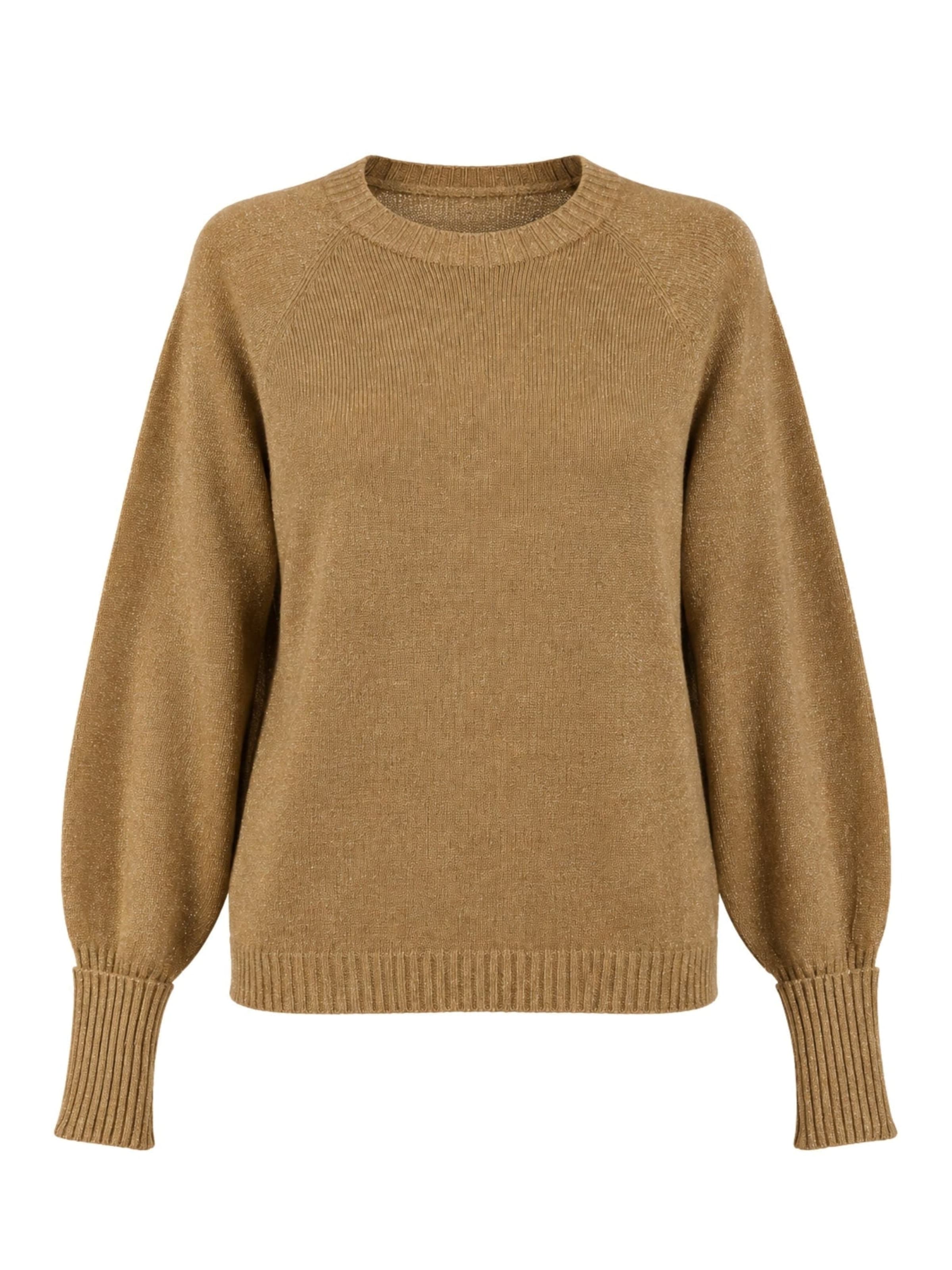 Twinset Sweater 'Crew-neck wool and cashmere jumper' in Brown: front