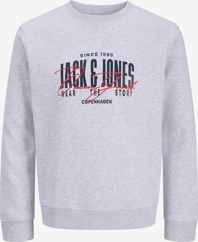 S dydžio Megztinis be užsegimo 'JJAERO' iš JACK & JONES, spalva – nakties mėlyna / ugnies raudona / margai balta, Prekių apžvalga