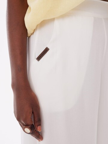 Blue Shadow Wide leg Pants in Beige