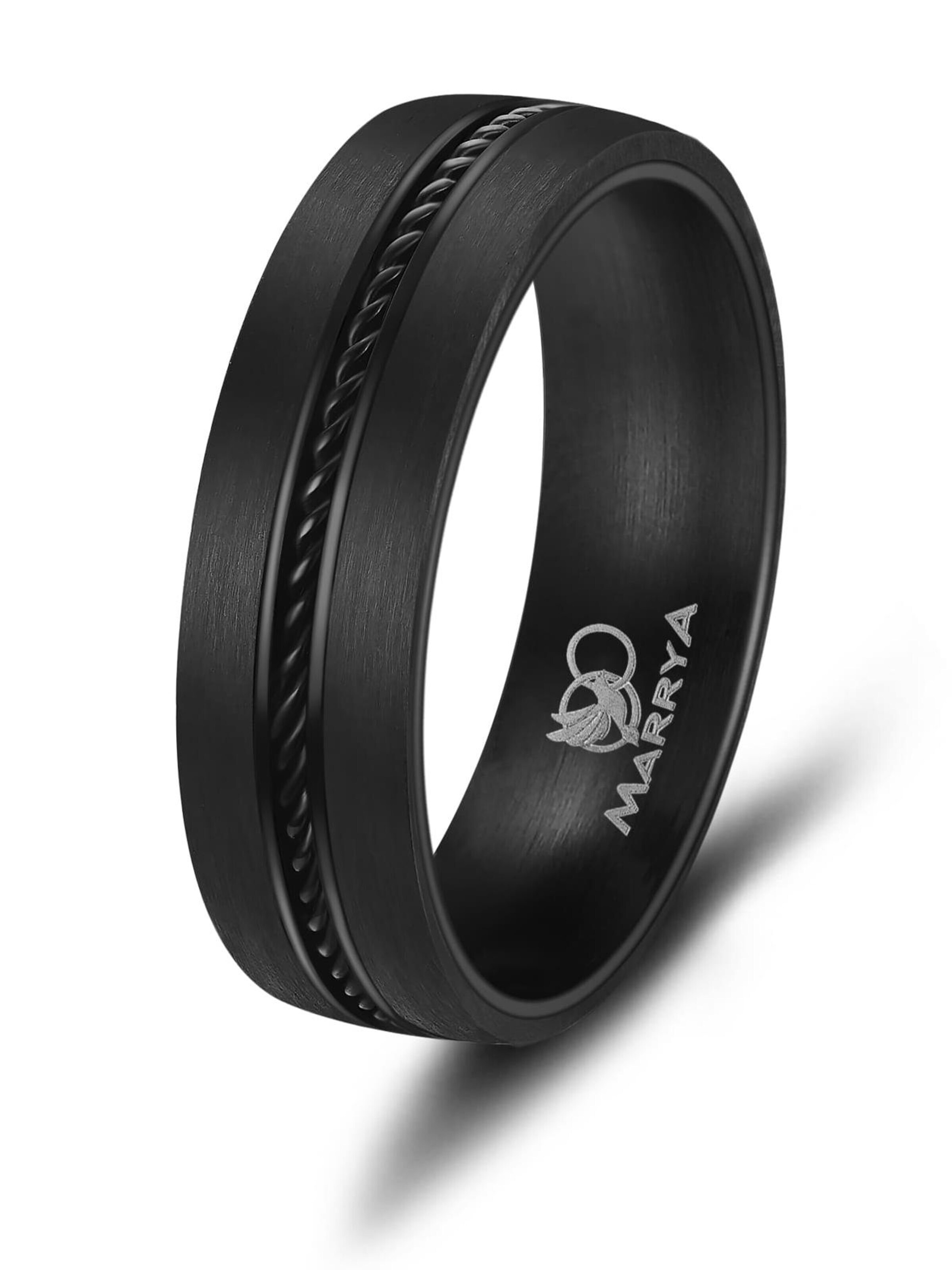 MARRYA Ring 'MARRYA CA-01 Ehering aus Carbon + Edelstahl - "Schwarz"' in Black