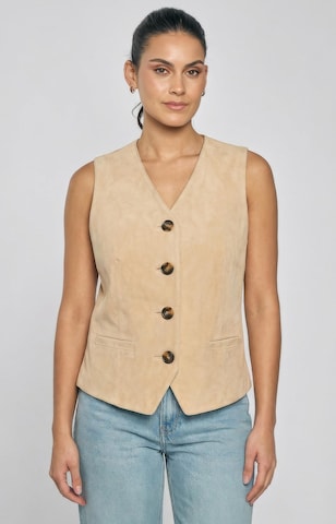 Gilet ' Lederweste ' di FREAKY NATION in bianco: frontale