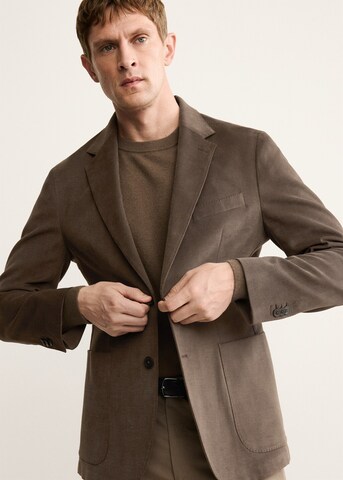 MANGO MAN Slim fit Suit Jacket 'Asti' in Brown