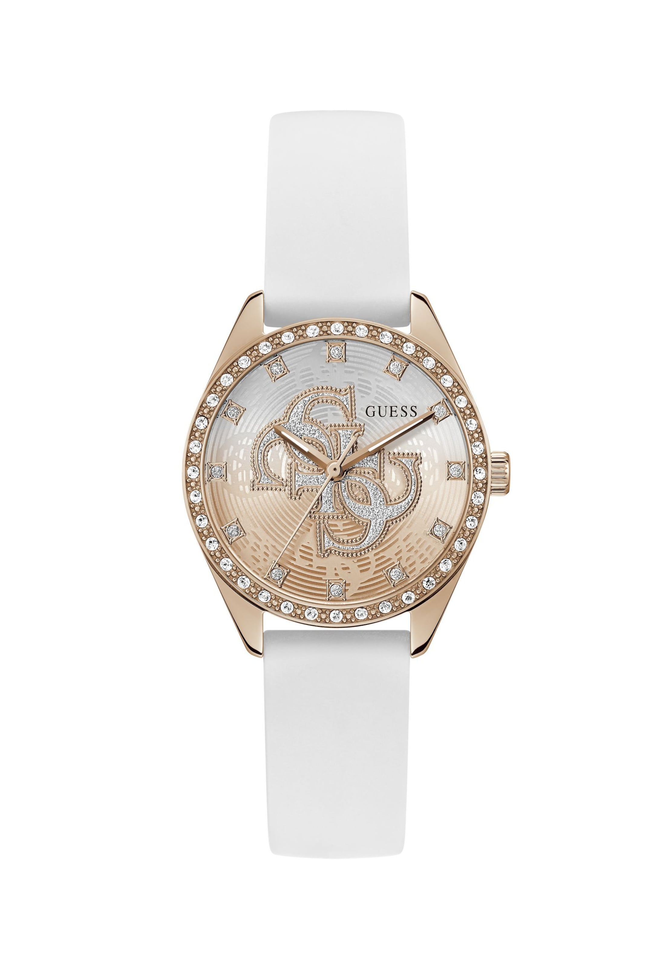 GUESS Analoog horloge 'AVA' in Wit: voorkant