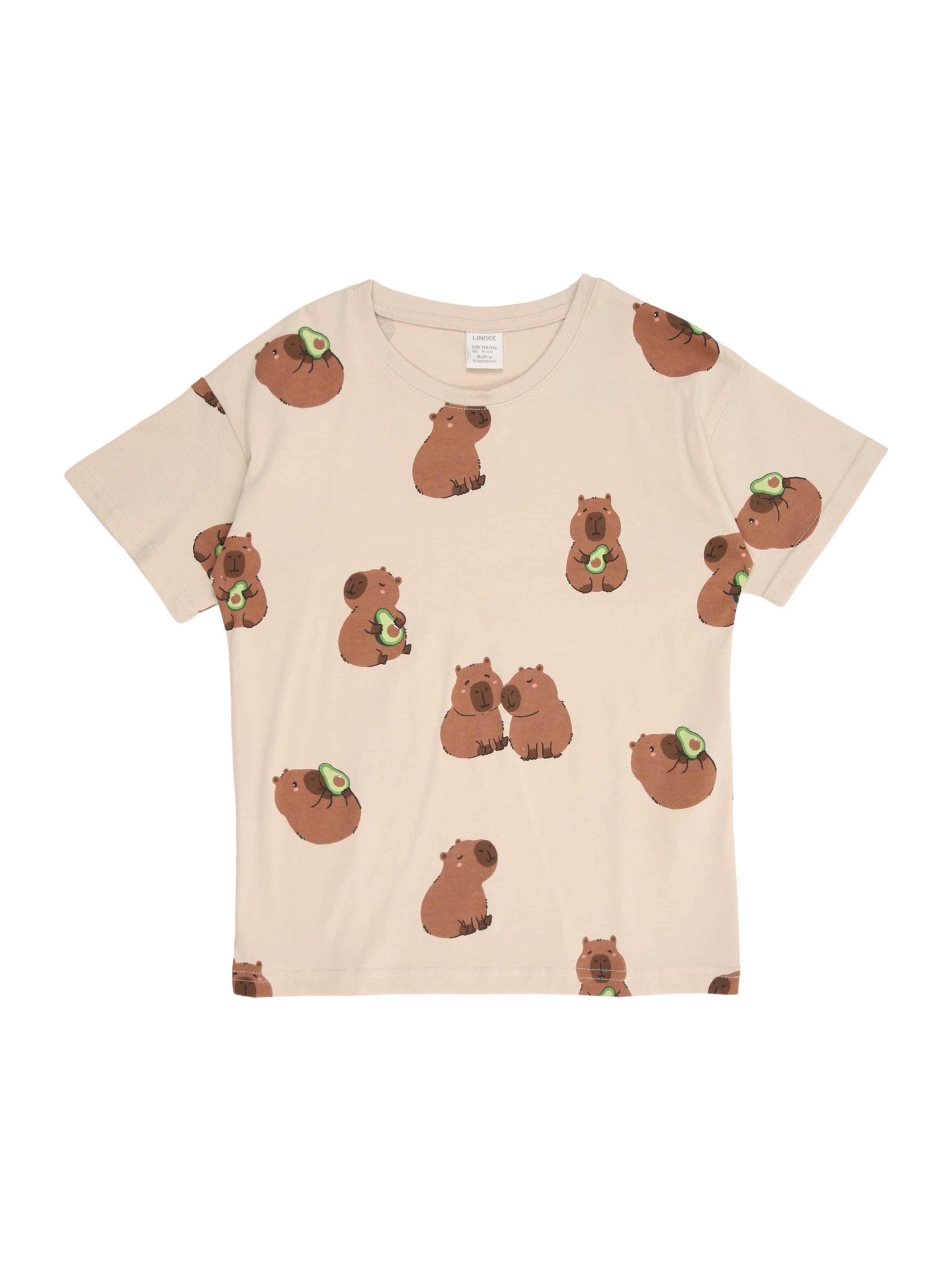 Lindex - Camiseta 'Capybara' en beige: frente