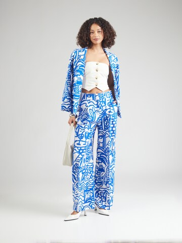 Marc Cain Wide leg Pleated Pants in Blue