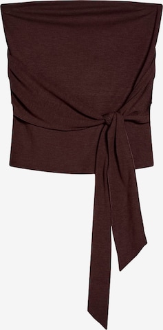 Bershka Top in Brown: front