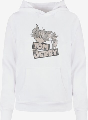 Sweat-shirt 'Tom and Jerry - Cartoon' ABSOLUTE CULT en blanc : devant