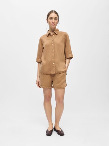 Camicia da donna 'OBJFrame' di OBJECT in marrone