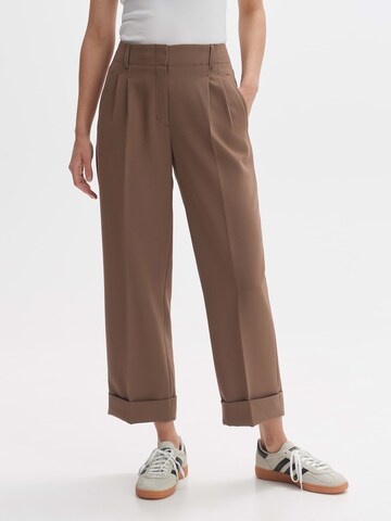 OPUS Loose fit Pleat-Front Pants 'Mulona' in Brown: front