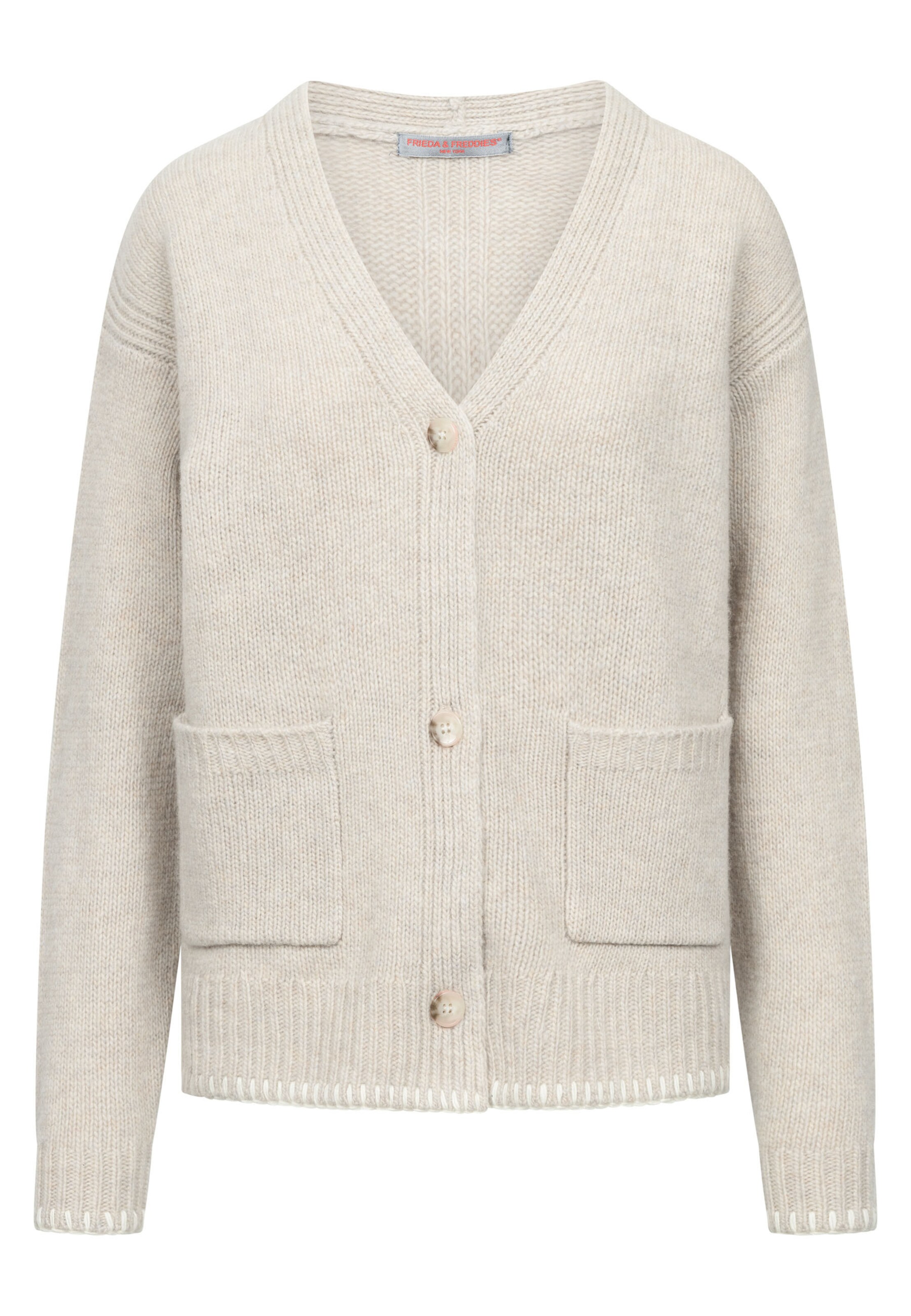 Frieda & Freddies NY Strickjacke in Weiß: Vorderseite