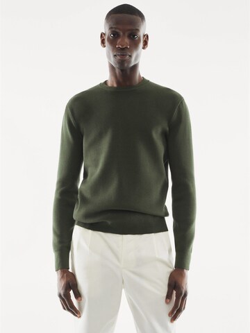 MANGO MAN Sweater 'Luxus' in Green: front