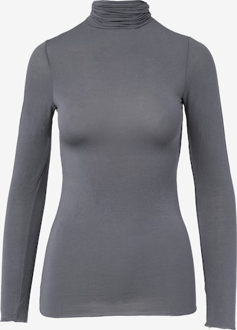 Maglietta intima 'Body Dolcevita Manica Lunga in Cashmere e Modal' di Ciocca in grigio: frontale