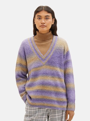 Pull-over TOM TAILOR DENIM en violet : devant