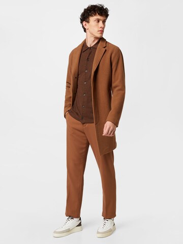 SELECTED HOMME Knit Cardigan 'BERG' in Brown