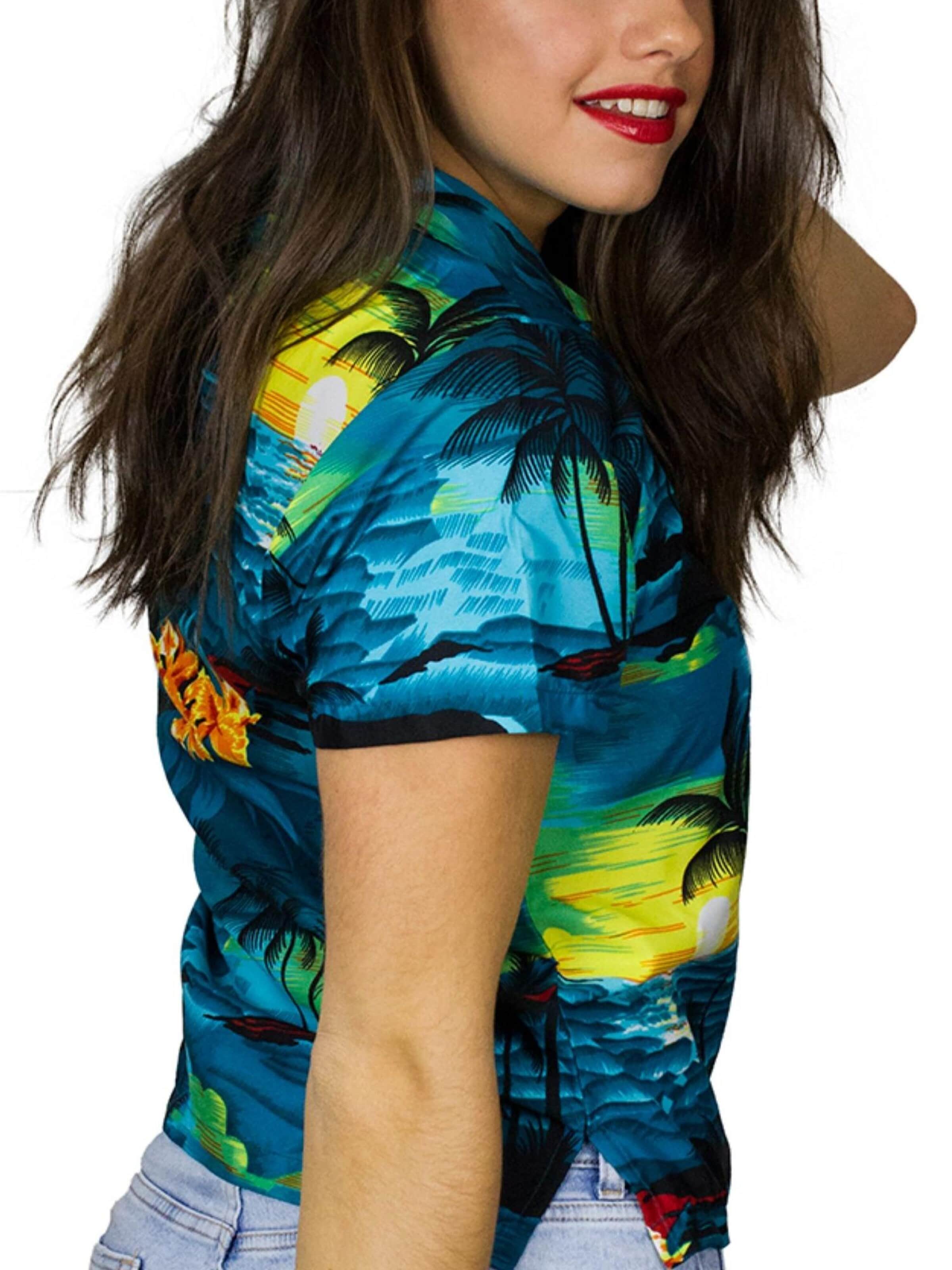 King Kameha Blouse 'Surf' in Groen
