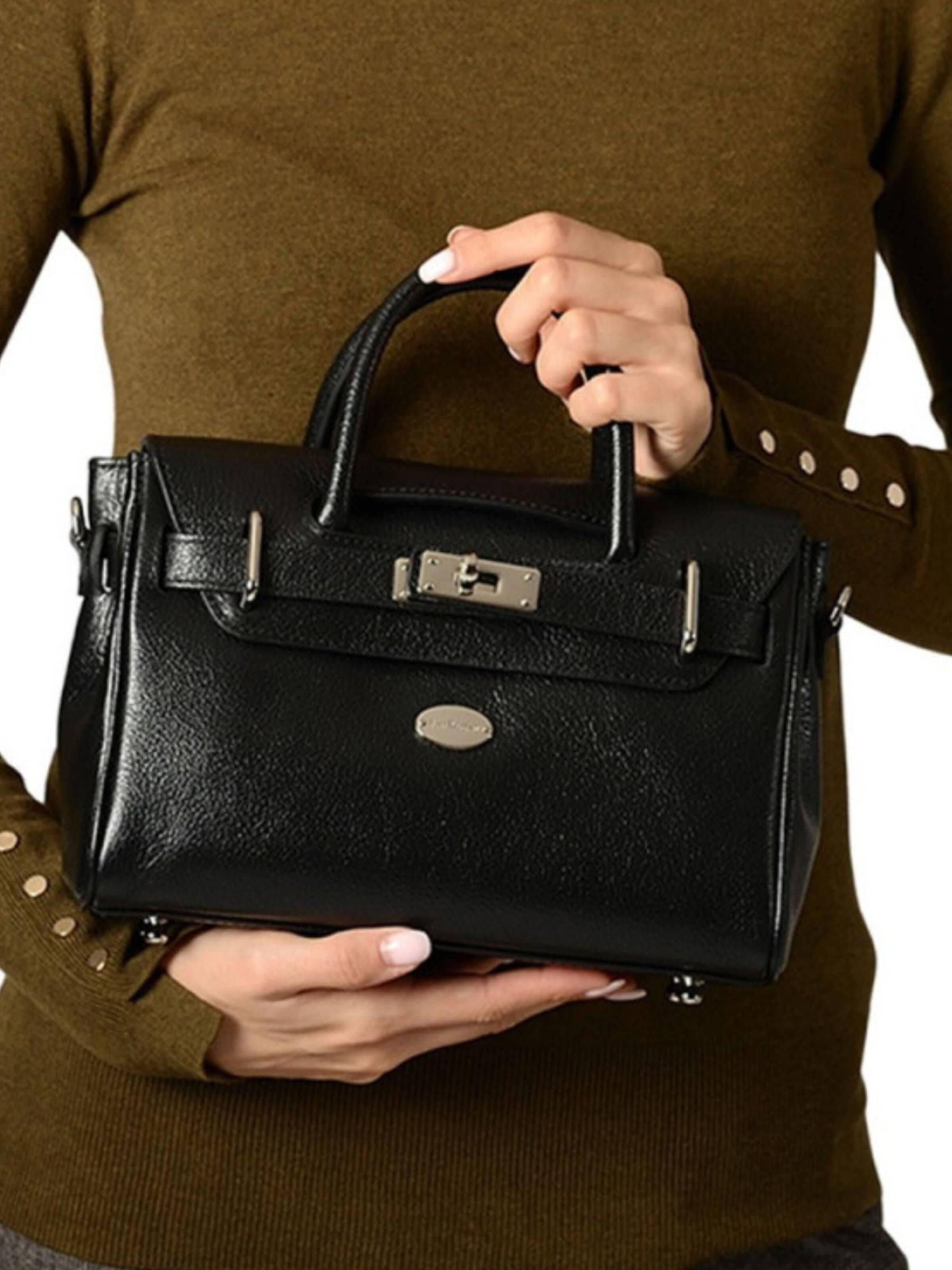 MAC DOUGLAS Kabelka 'Mac Douglas Sacs À Main MINI Pyla Buni Cuir Noir' – černá